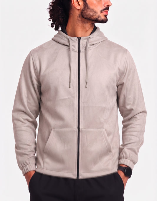 Mountain Club Men Brown Cotton Fleece Jacket