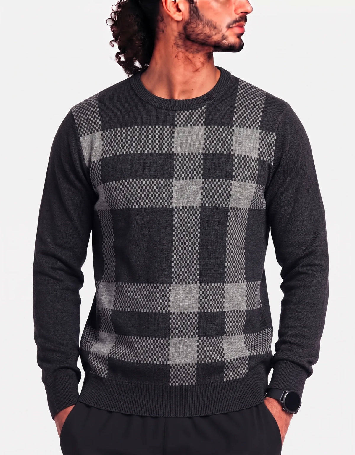 Day & Age Men Acrylic Black Gray Sweater L