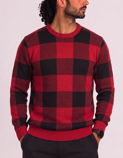 Chaps Men Cotton Ramie Red Sweater XL