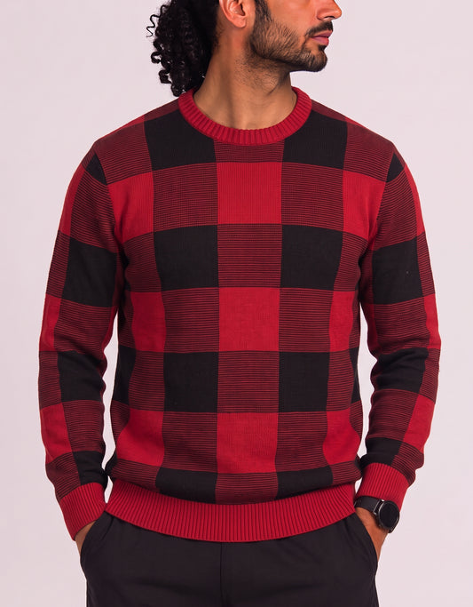 Chaps Men Cotton Ramie Red Sweater XL