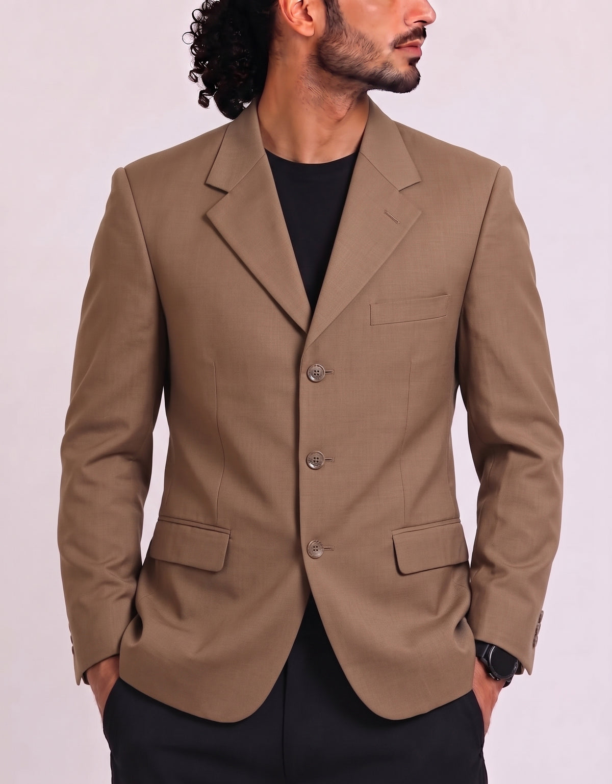 K Boxing Men Cotton Brown Coat M
