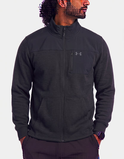 Under Armour Men Cotton Fleece Black Zipper L