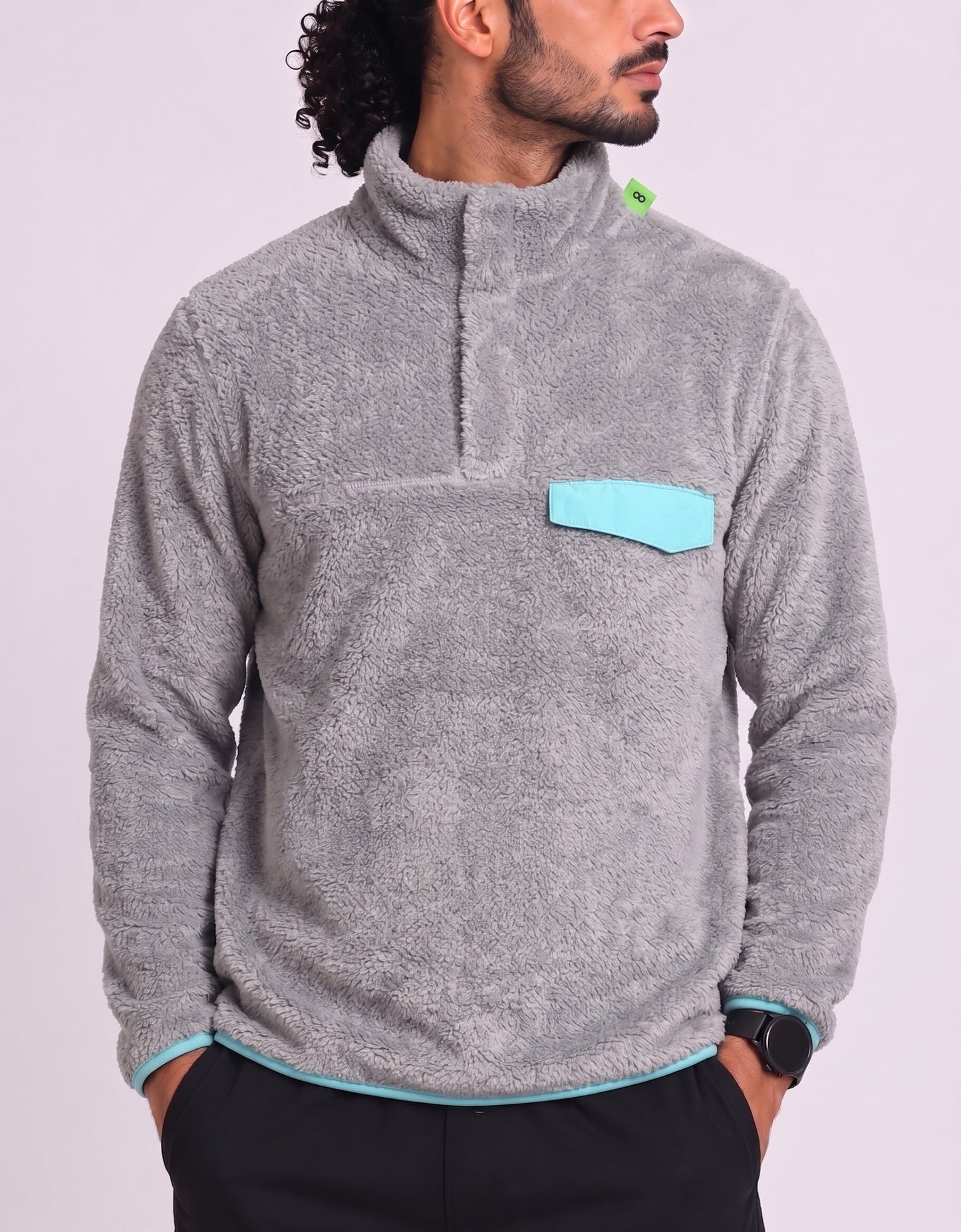 Jachs Cabin Men Cotton Fleece Gray Sweatshirt M