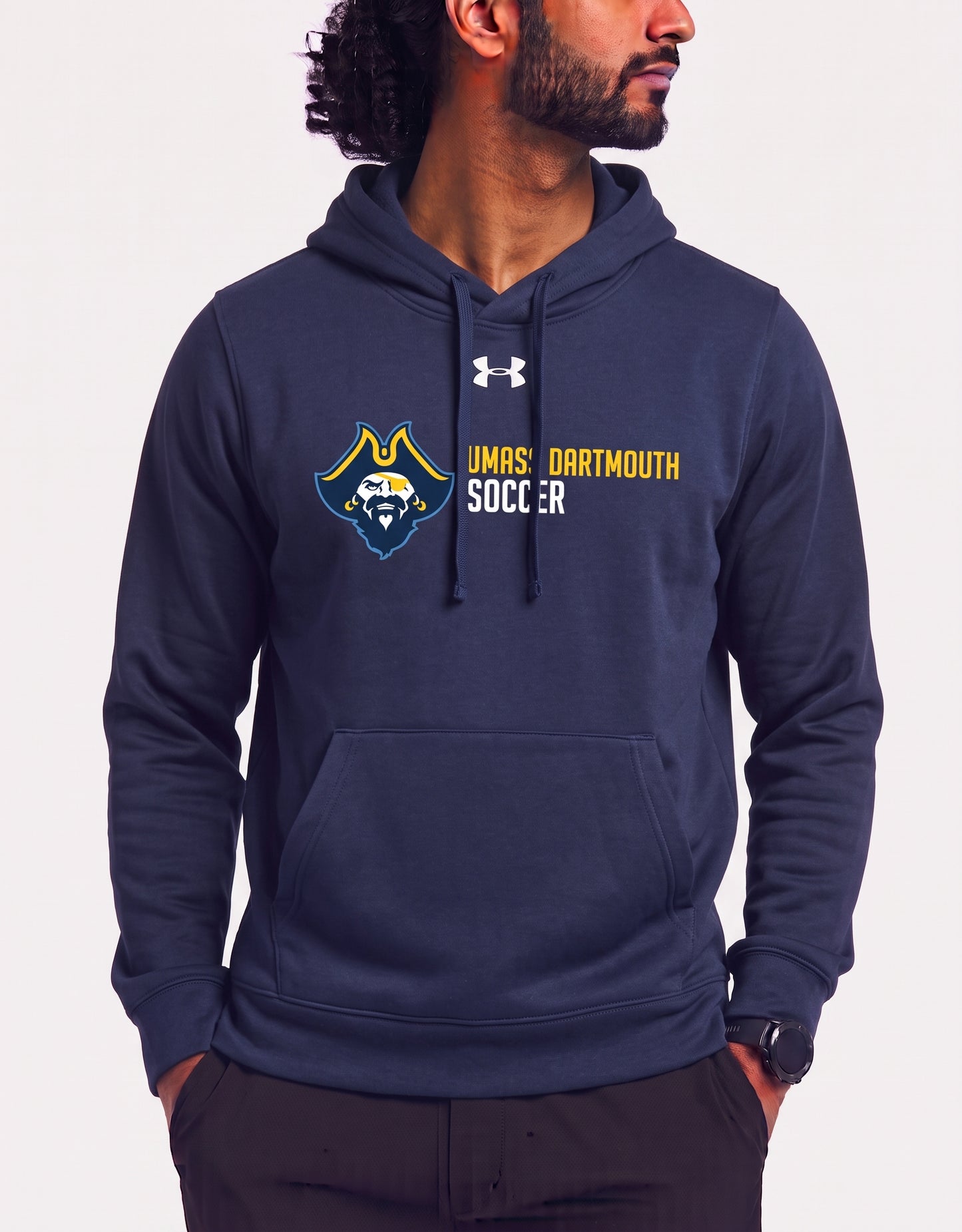 Under Armour Men Cotton Fleece Blue Hoodie M