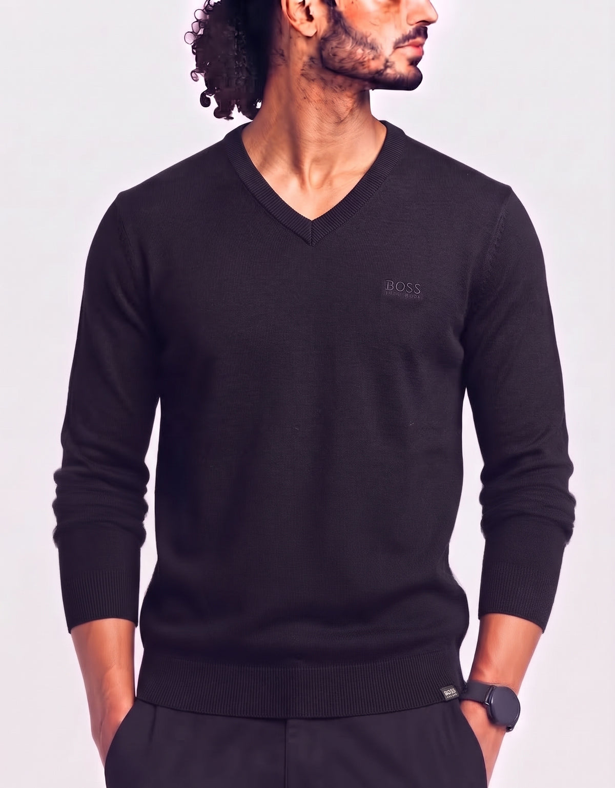 Hugo Boss Men Black Sweater L