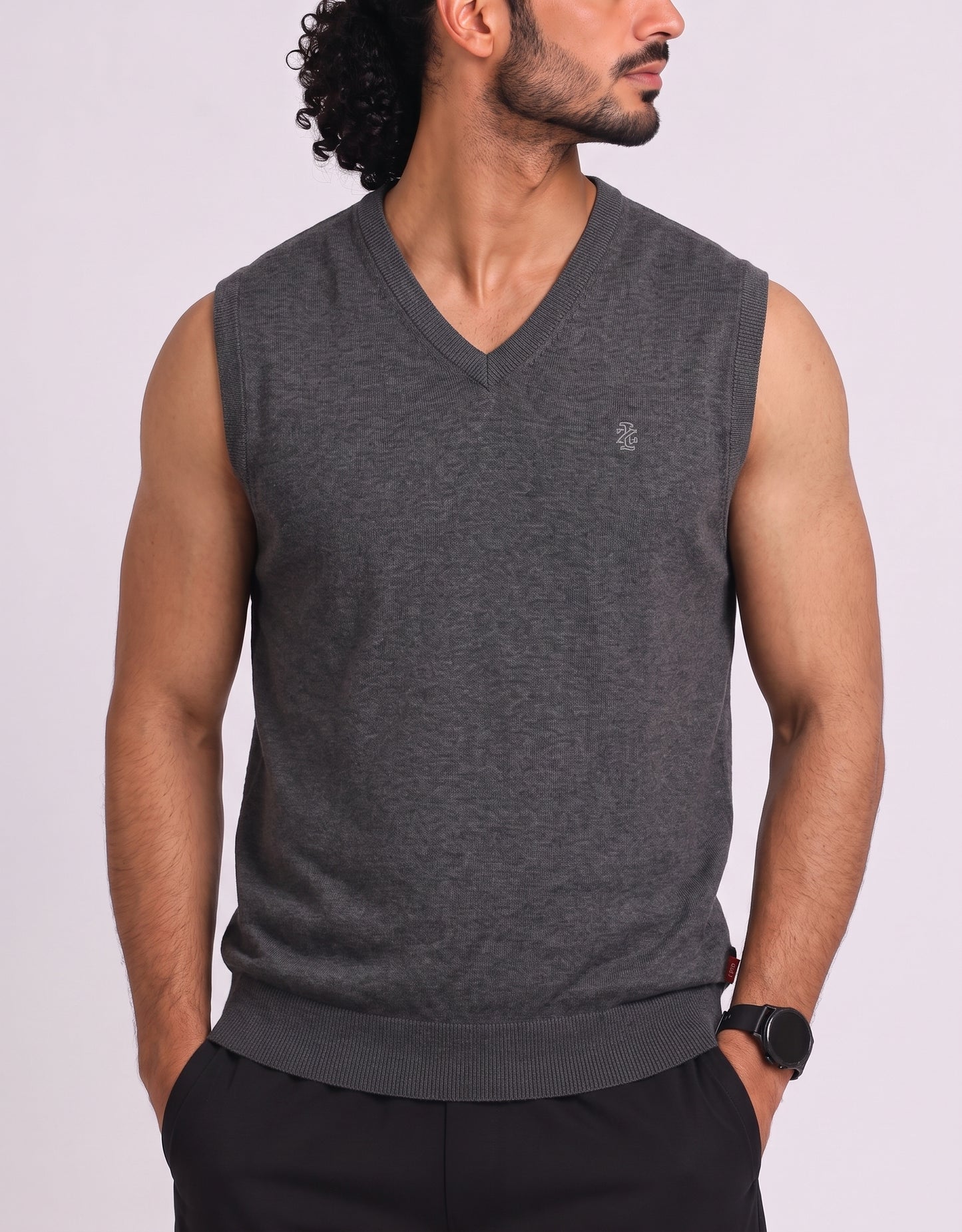 Izod Men Cotton Fleece Gray Sweater M
