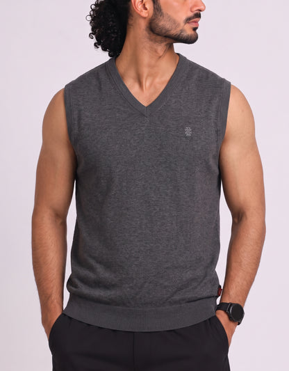 Izod Men Cotton Fleece Gray Sweater M