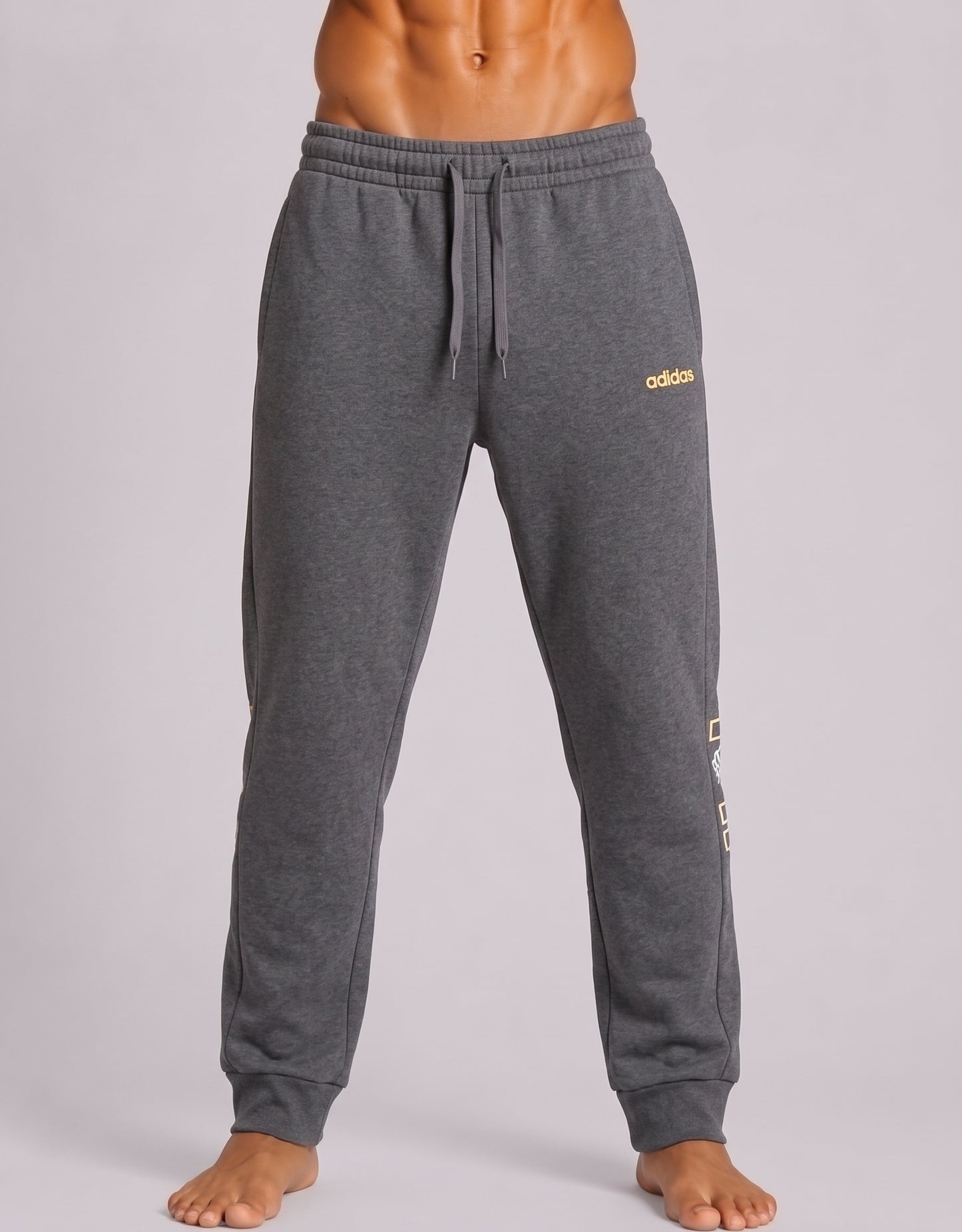 Adidas Men Cotton Gray Trouser M