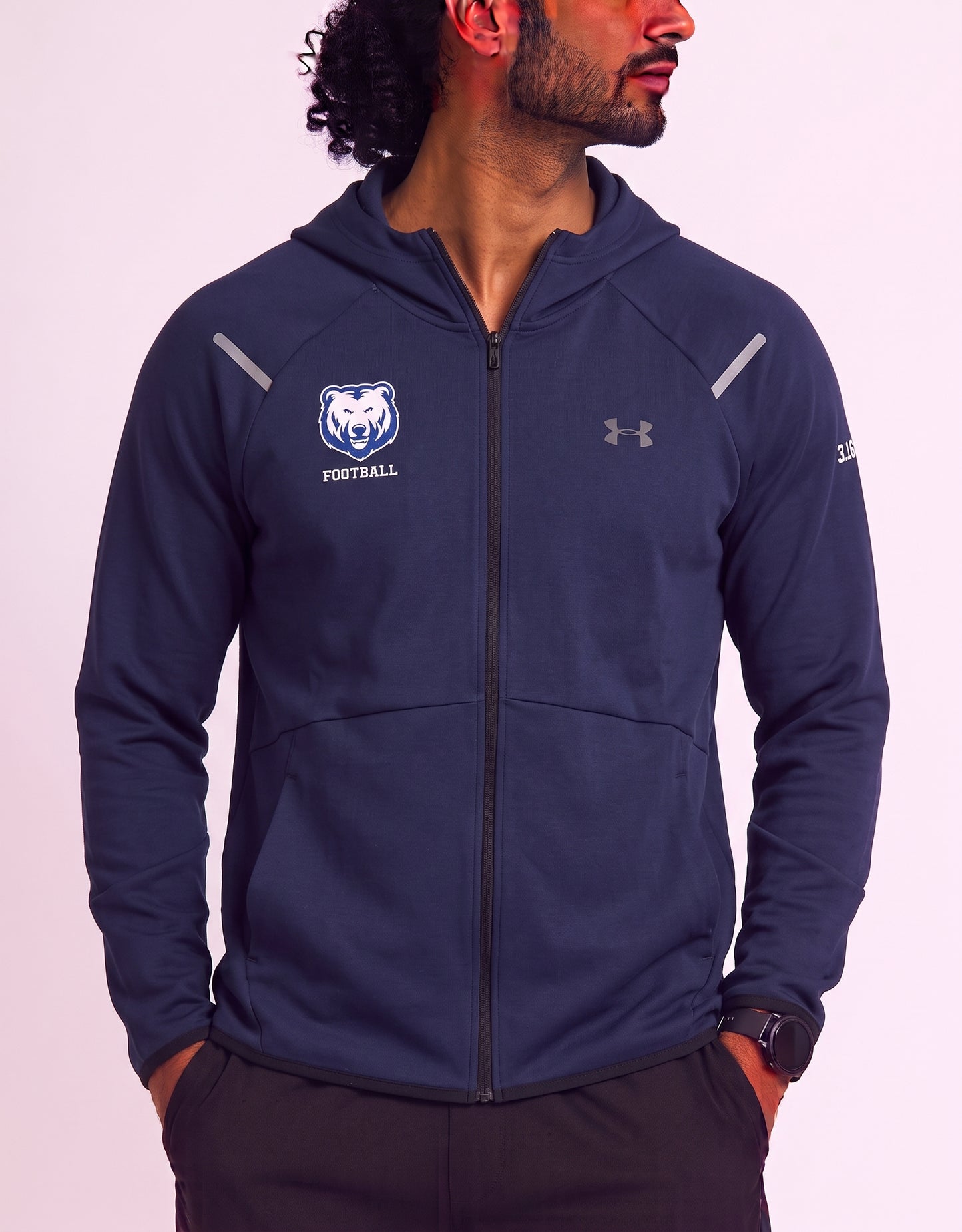 Under Armour Men Cotton Blue Zipper L
