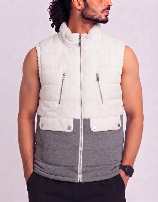 Calvin Klein Men White Puffer Vest Jacket