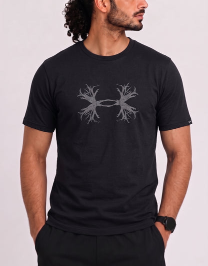 Under Armour Men Black Cotton T Shirt 2XL