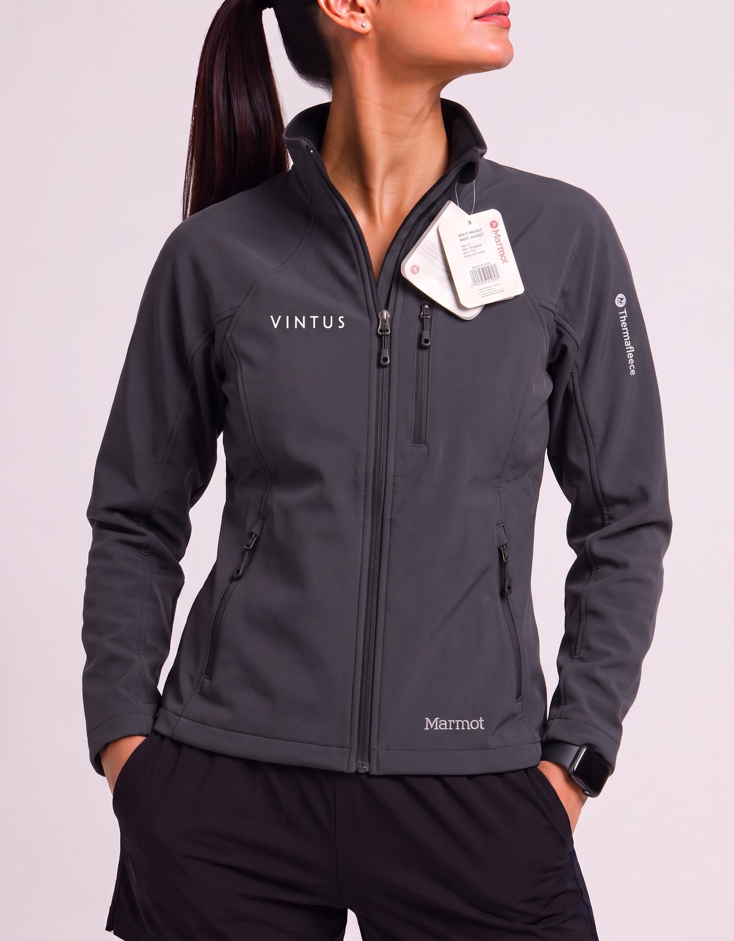 Marmot Women Cotton Fleece Gray Zipper M