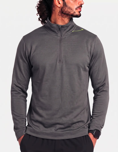 Van Heusen Men Polyester Gray Sweatshirt M