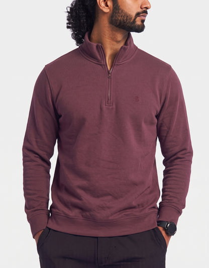 Izod Men Cotton Fleece Maroon Sweatshirt L