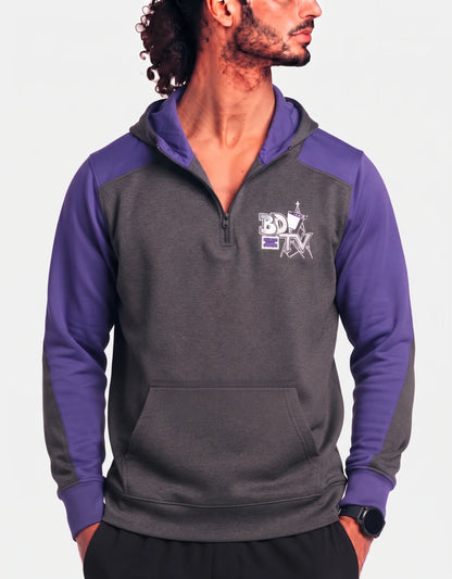 Sport Tek Men Polyester Gray Purple Hoodie L