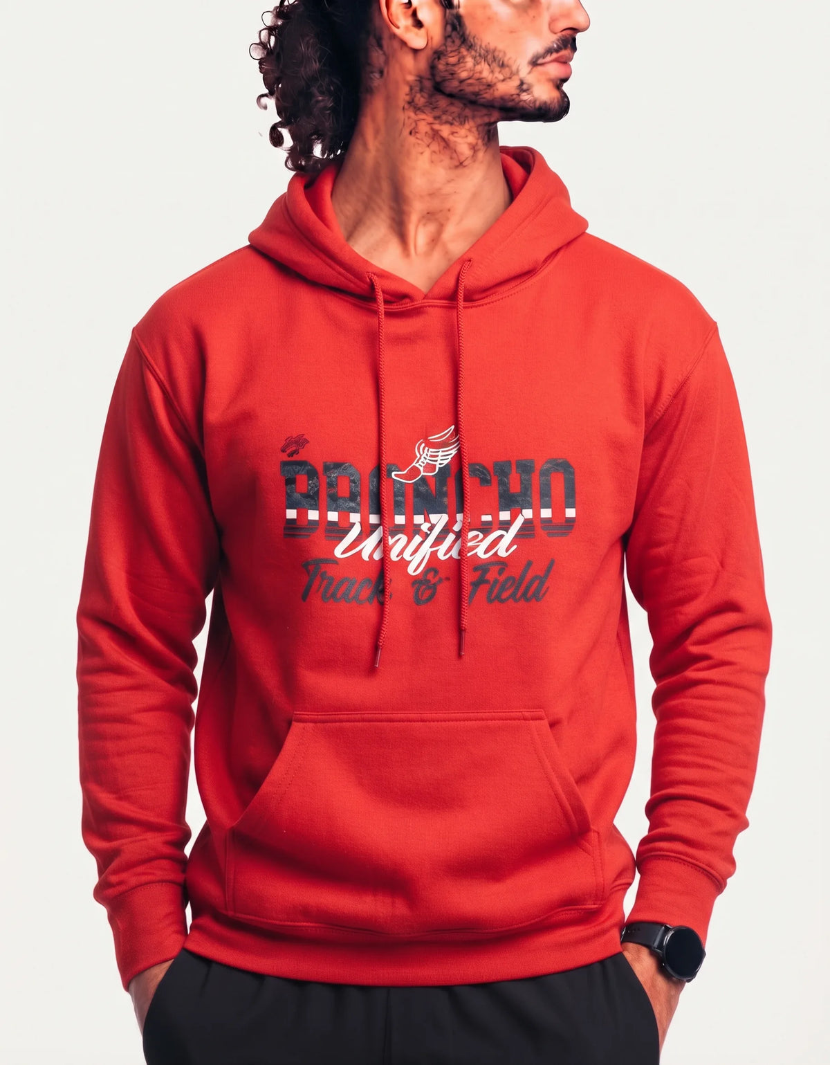 A4 Men Cotton Red Orange Hoodie S