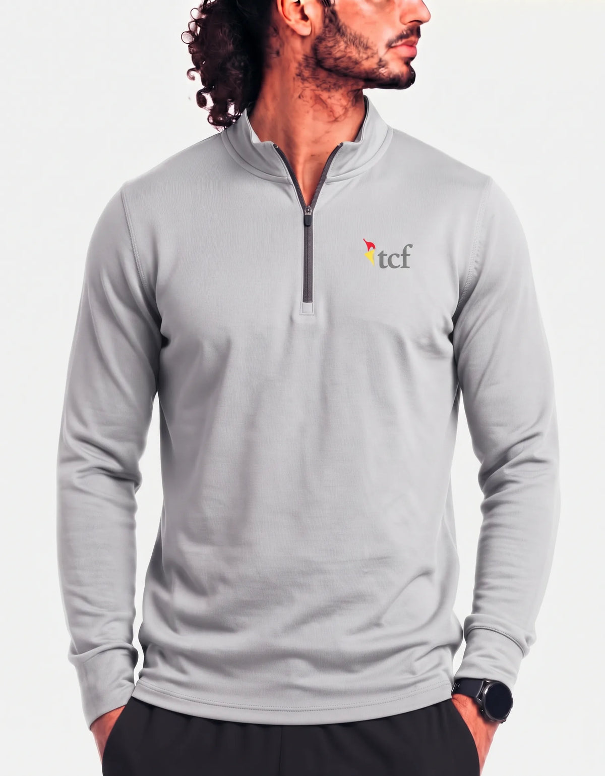 Devon & Jones Men Polyester Gray Sweatshirt S