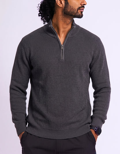 Izod Men Cotton Fleece Gray Sweatshirt L