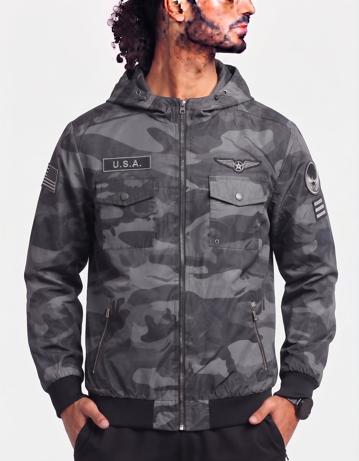 CSG Men Camouflage Sport Zipper M