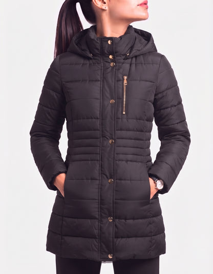 Elements Women Black Long Jacket M