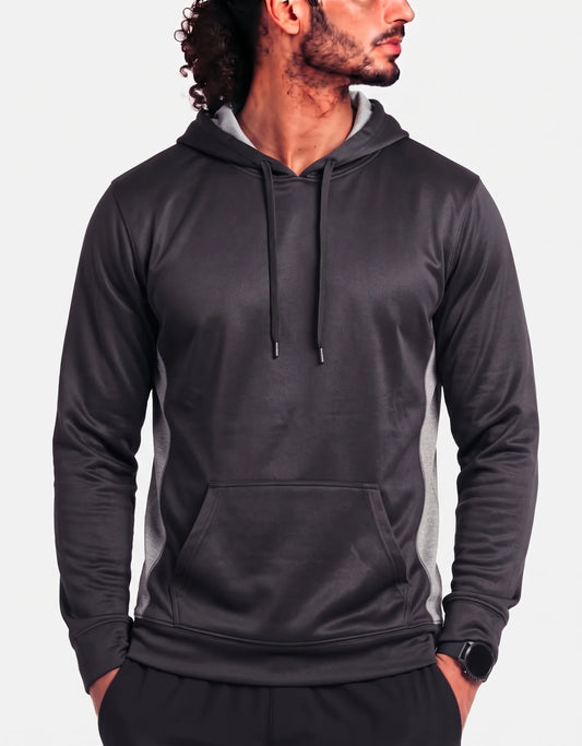 Sportek Men Polyester Navy Brown Hoodie XL