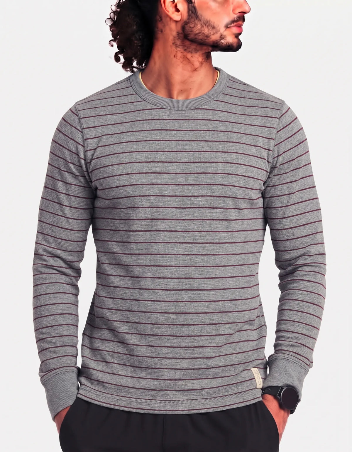 Hollister Men Cotton Gray Beige Sweatshirt L