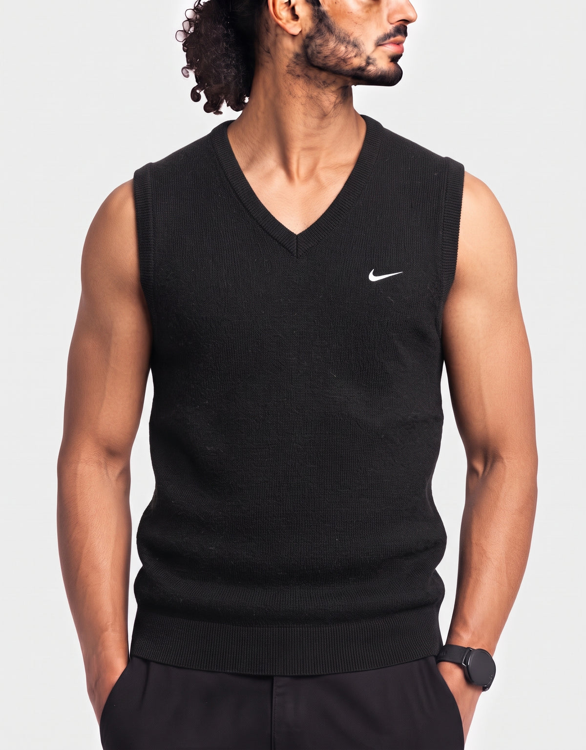 Nike Men Cotton Fleece Black Sweater XL