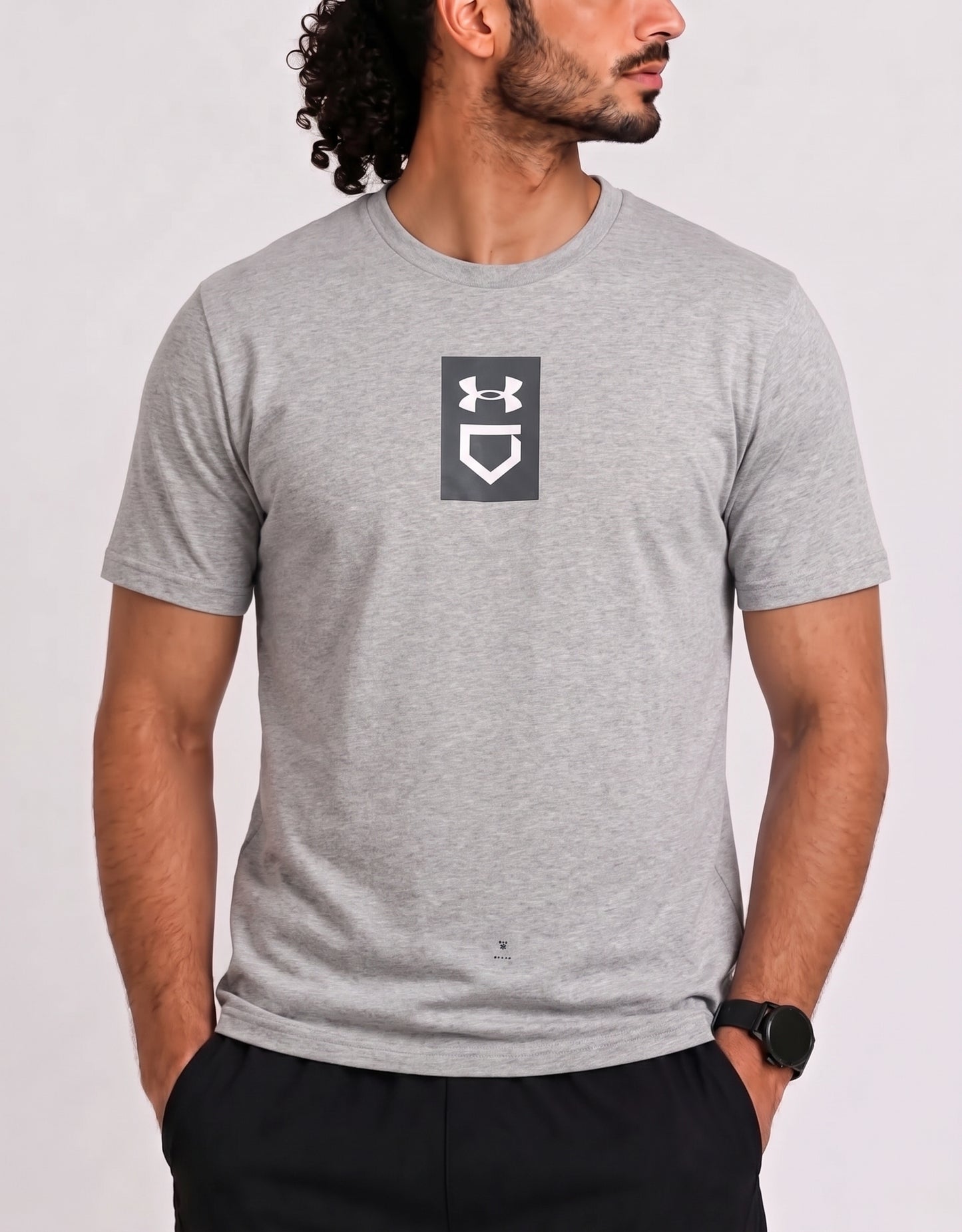 Under Armour Men Gray Cotton T Shirt L