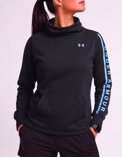 Under Armour Women Cotton Fleece Black Sweatshirt XL