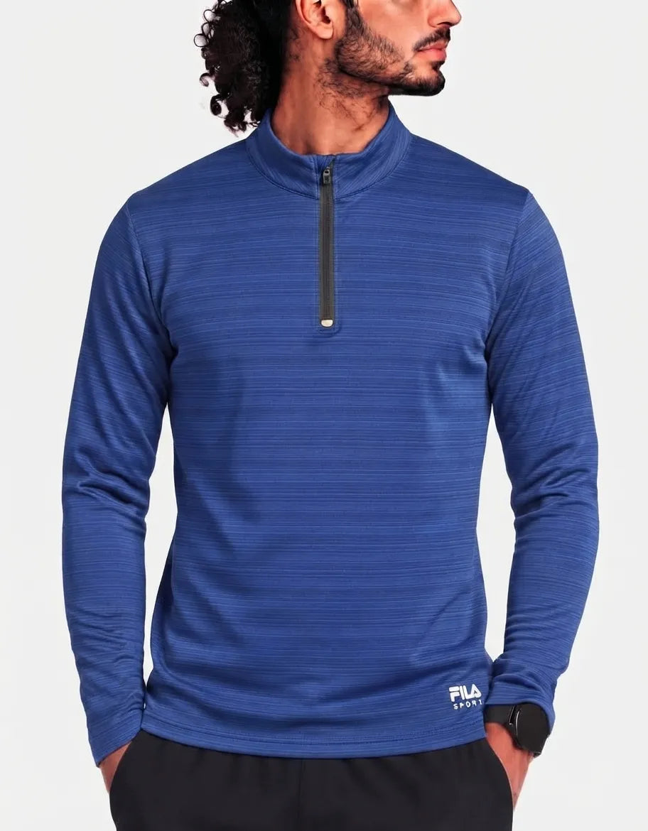 Fila Men Polyester Blue Sweatshirt 2X Large