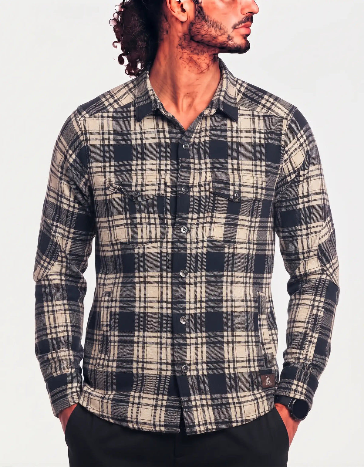 Wind River Men Cotton Black Beige Jacket S