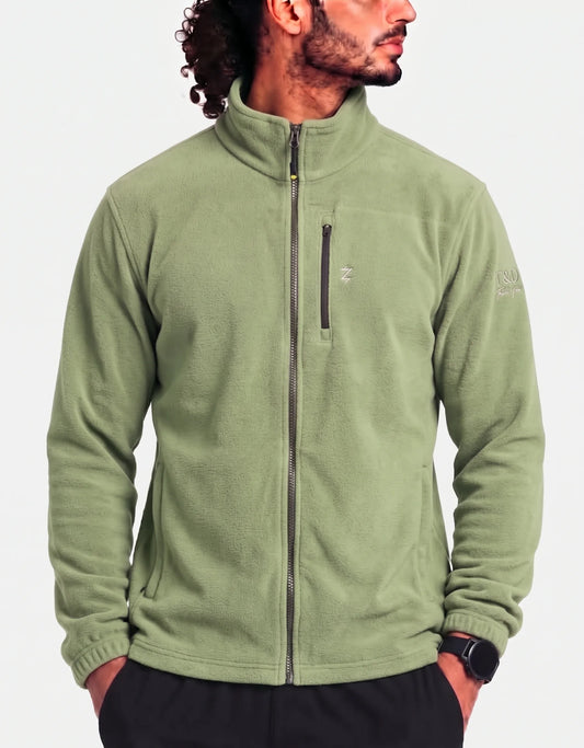 Izod Men Wool Green Zipper XL