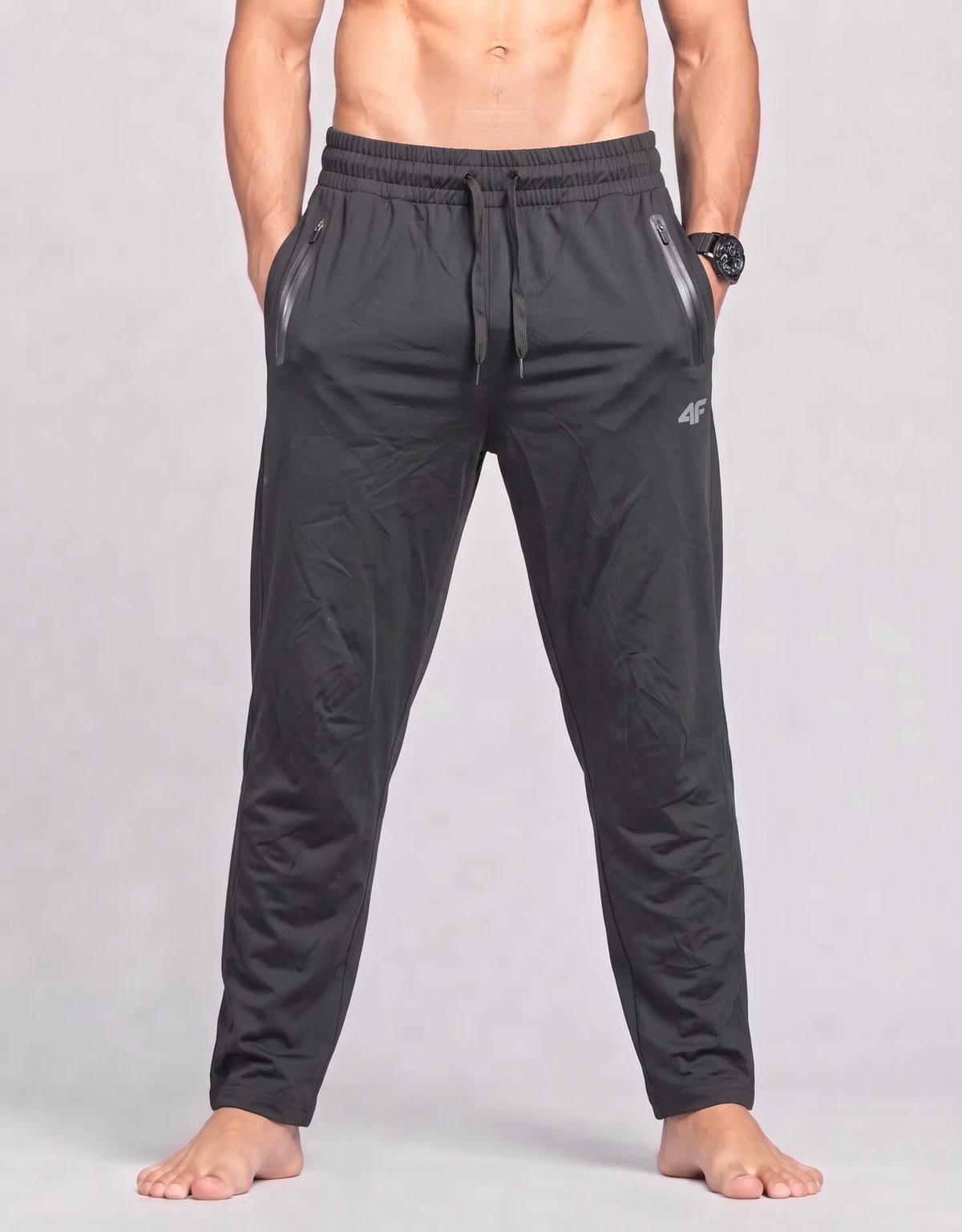 4F Men Polyester Black Sport Trouser M