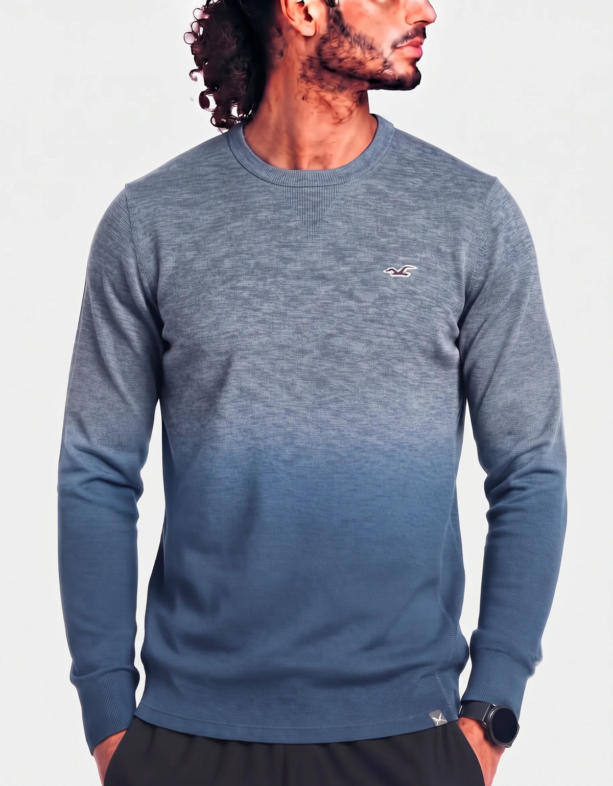 Hollister Men Acrylic Gray Sweater M