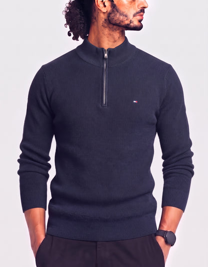 Tommy Hilfiger Men Blue Half Zip Sweater XL