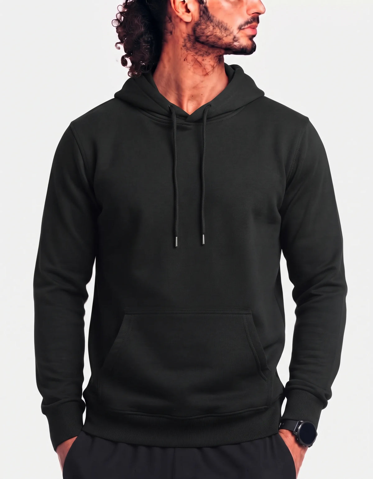 H&M Men Cotton Black Hoodie XL