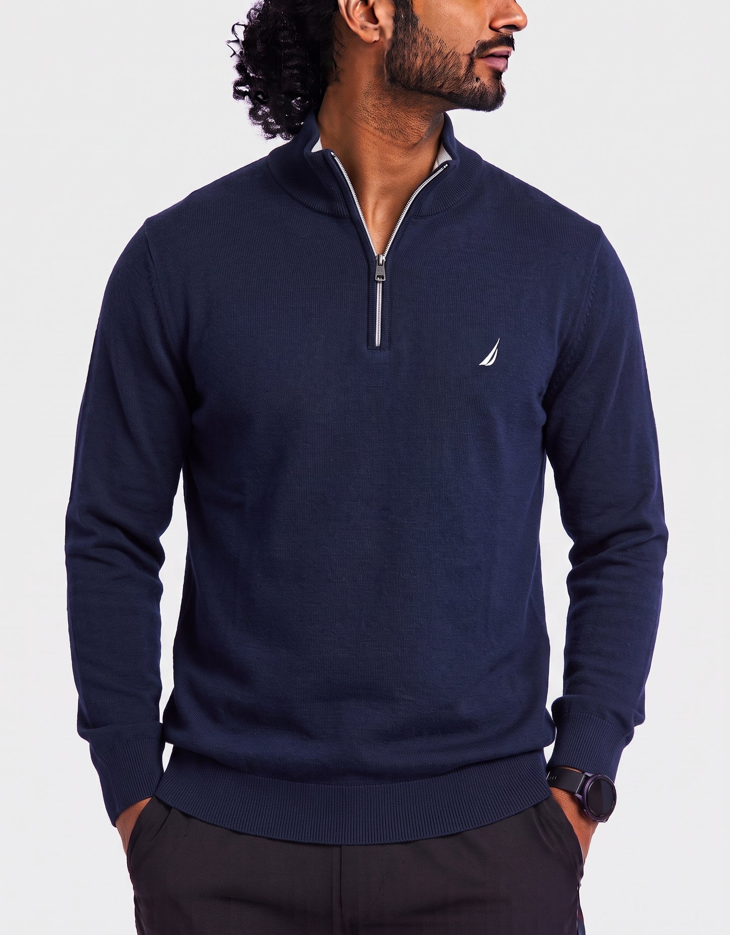 Nautica Men Cotton Blue Sweatshirt XL