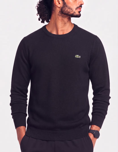 Lacoste Men Cotton Fleece Black Sweater M