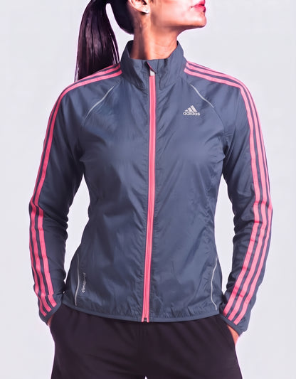 Adidas Women Gray Sport Windbreaker M