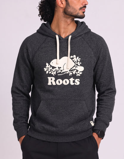 Roots Men Cotton Fleece Blue Hoodie S