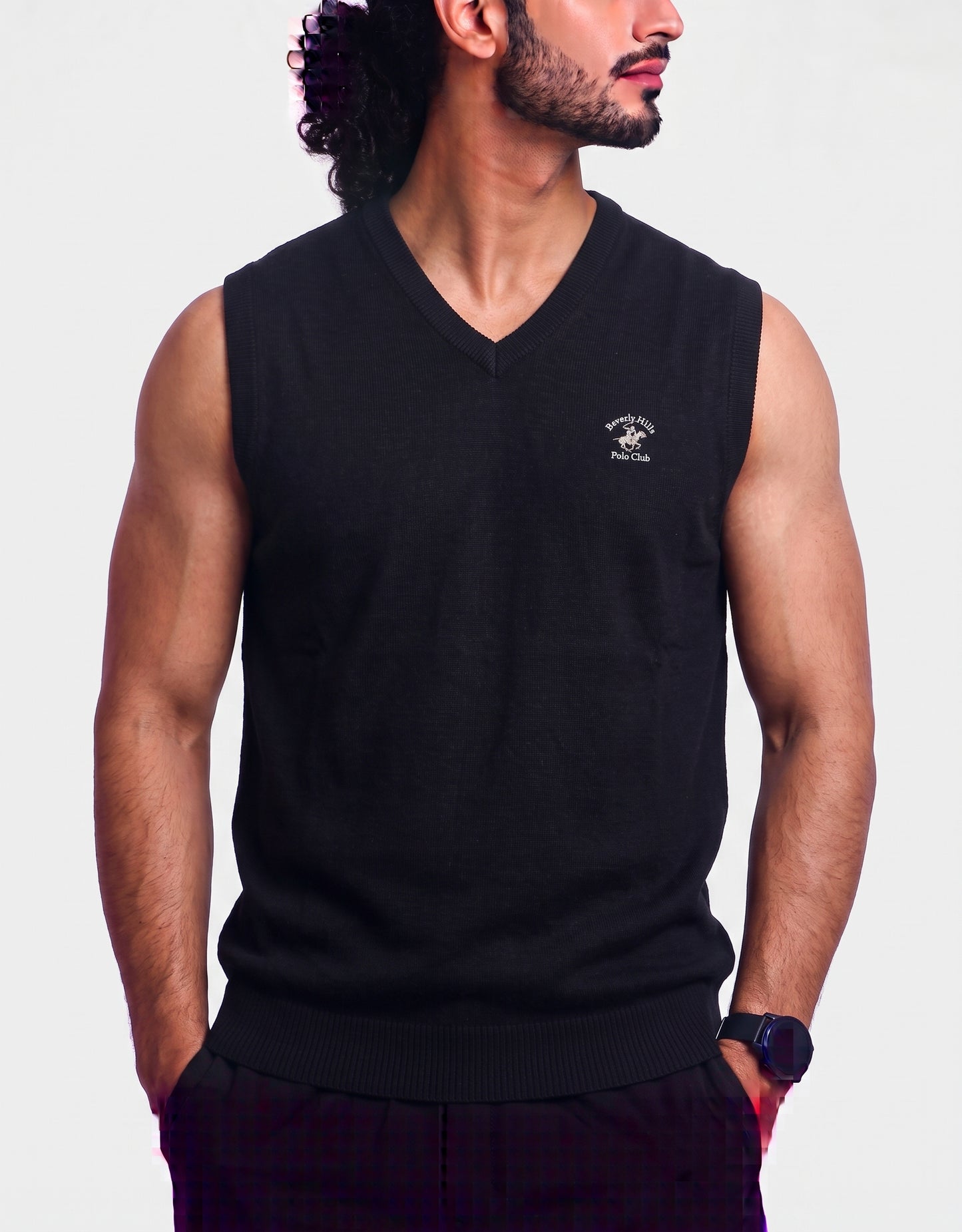 Polo Beverly Hills Club Men Cotton Fleece Black Sweater 2XL