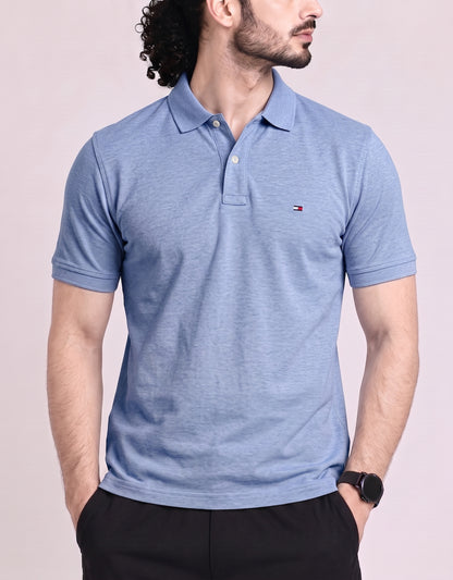 Tommy Hilfiger Men Blue Cotton Polo T Shirt XL