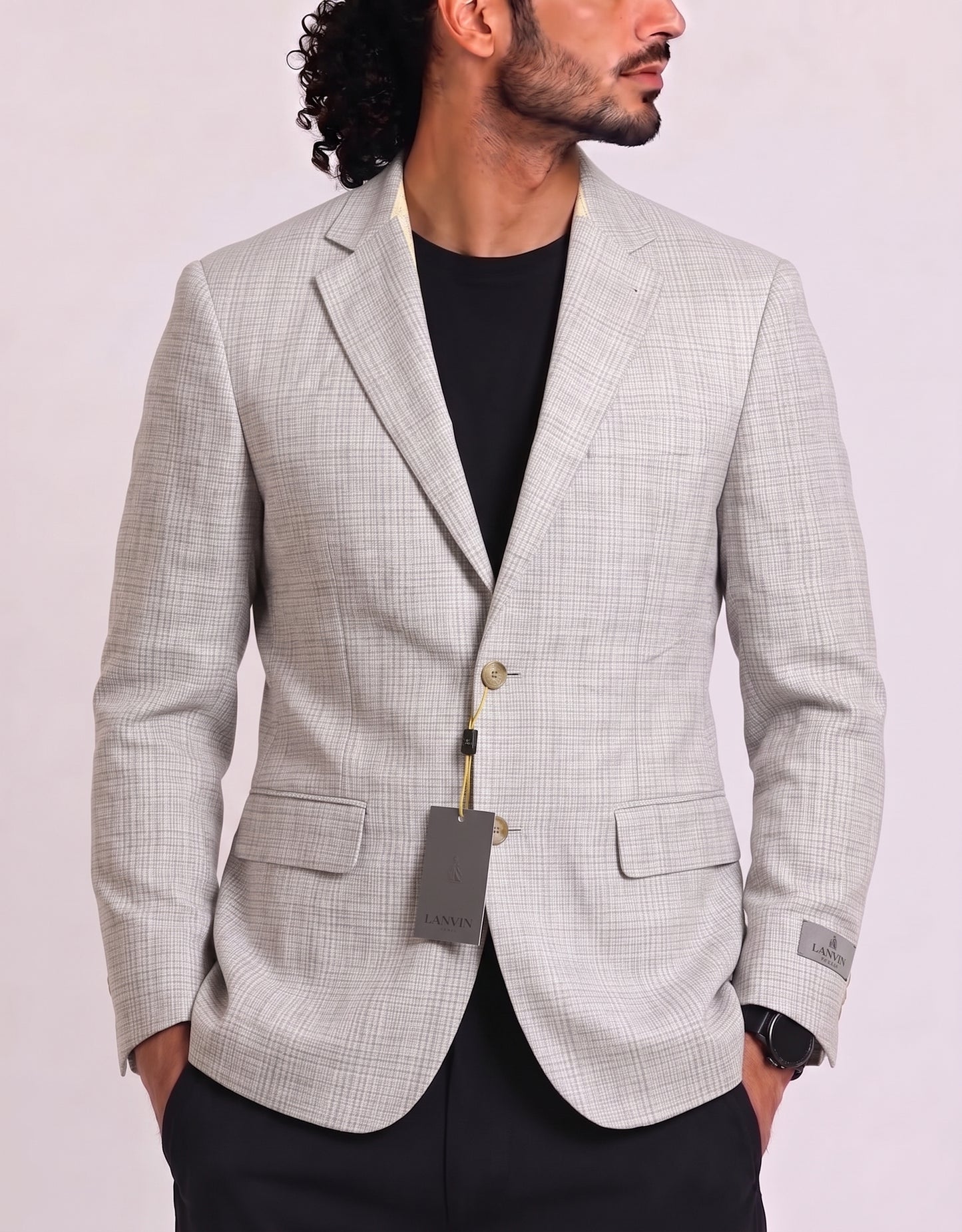 Canali Men Cotton Gray Coat M