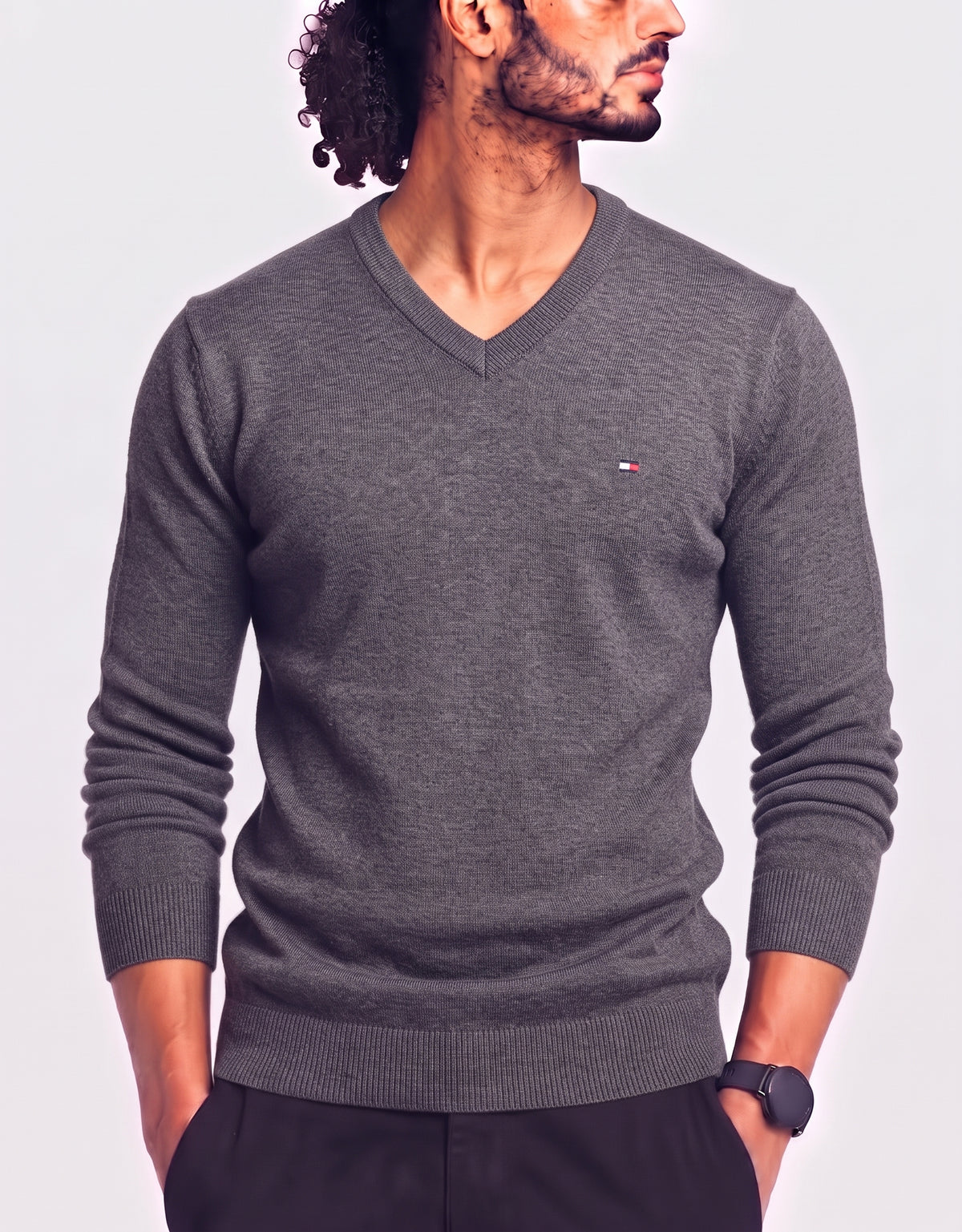 Tommy Hilfiger Men Gray Sweater M
