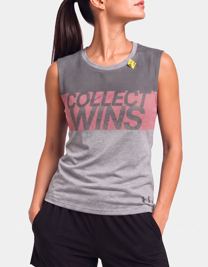 Under Armour Women Sport Gray Vest T Shirt L