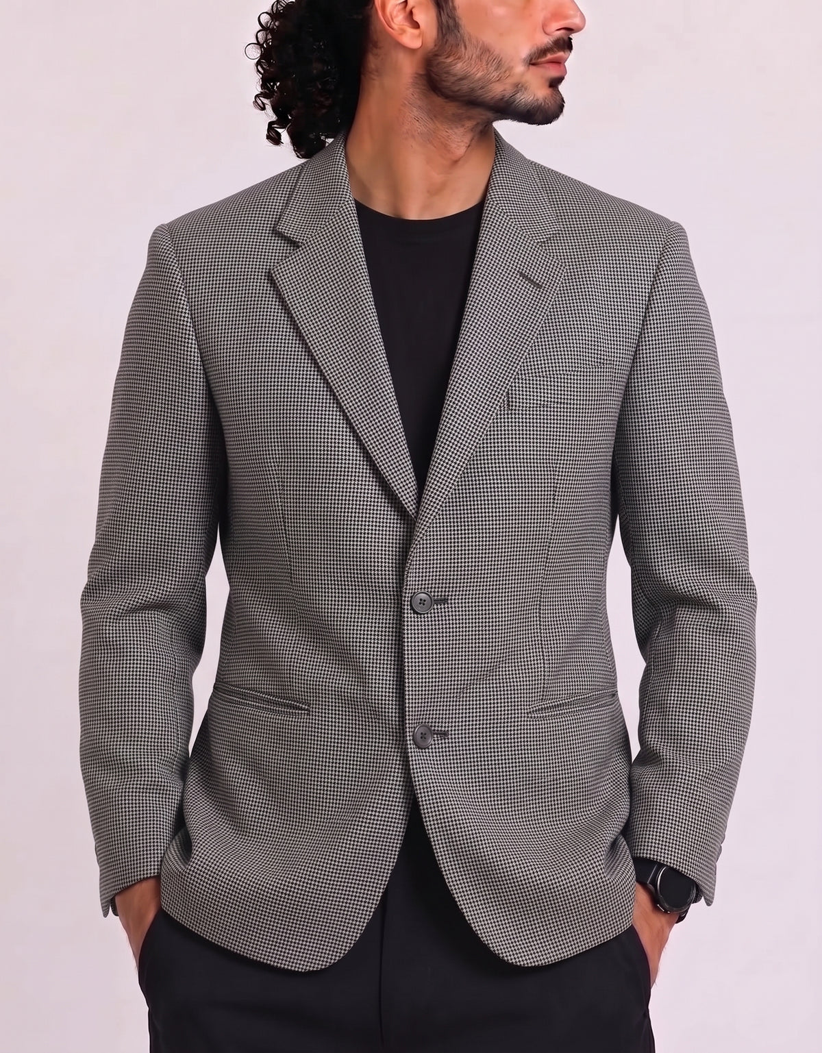 Armani Men Cotton Black Coat M
