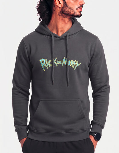 Rick & Morty Men Polyester Brown Hoodie L