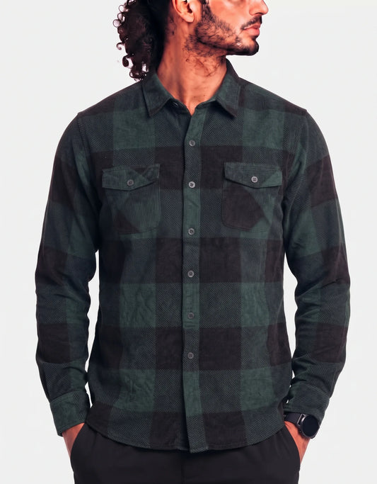 Freedon Foundry Men Polyester Navy Black Brown Flannel Shirt 2XL