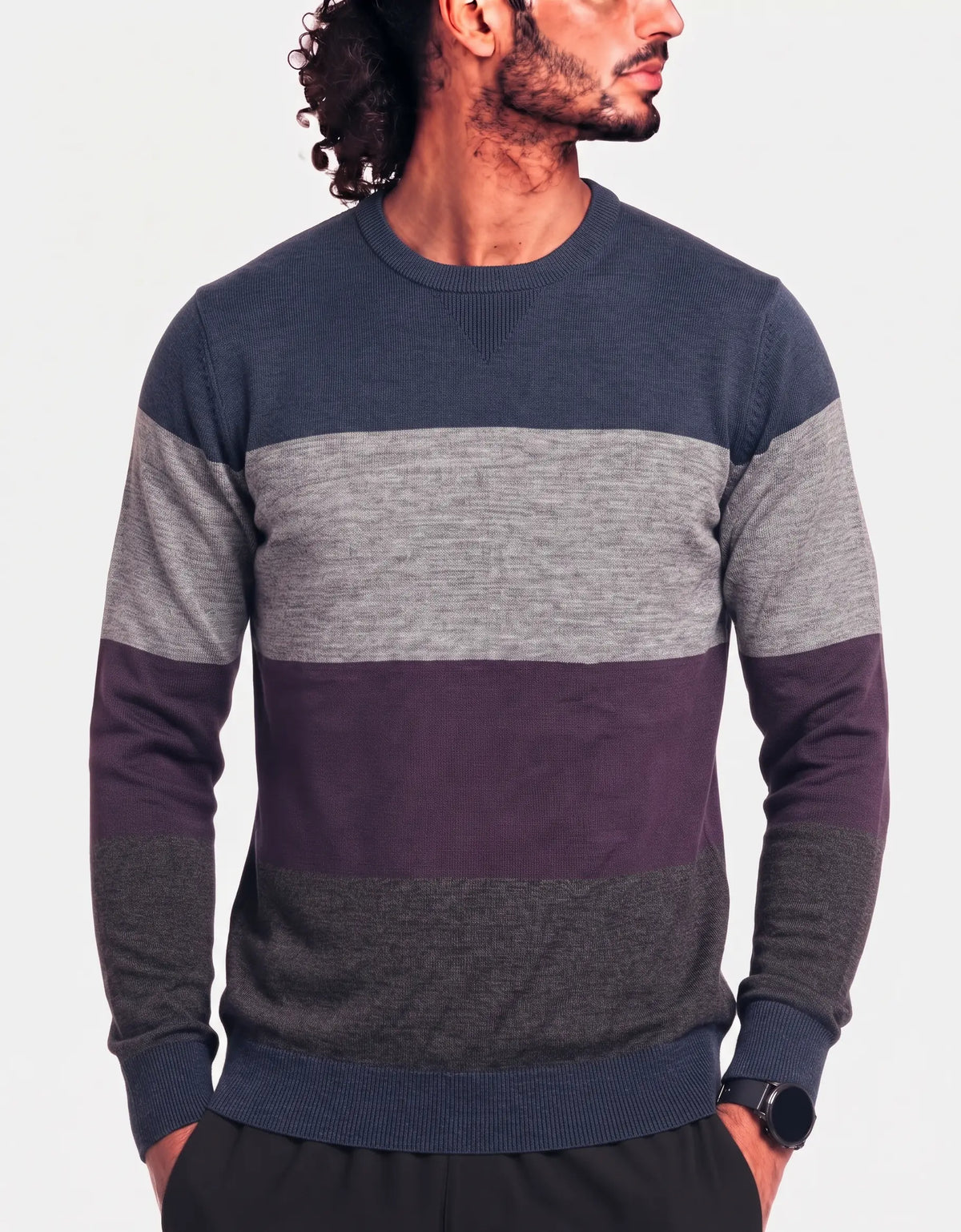 Turn Bury Men Acrylic Brown Beige Sweater M