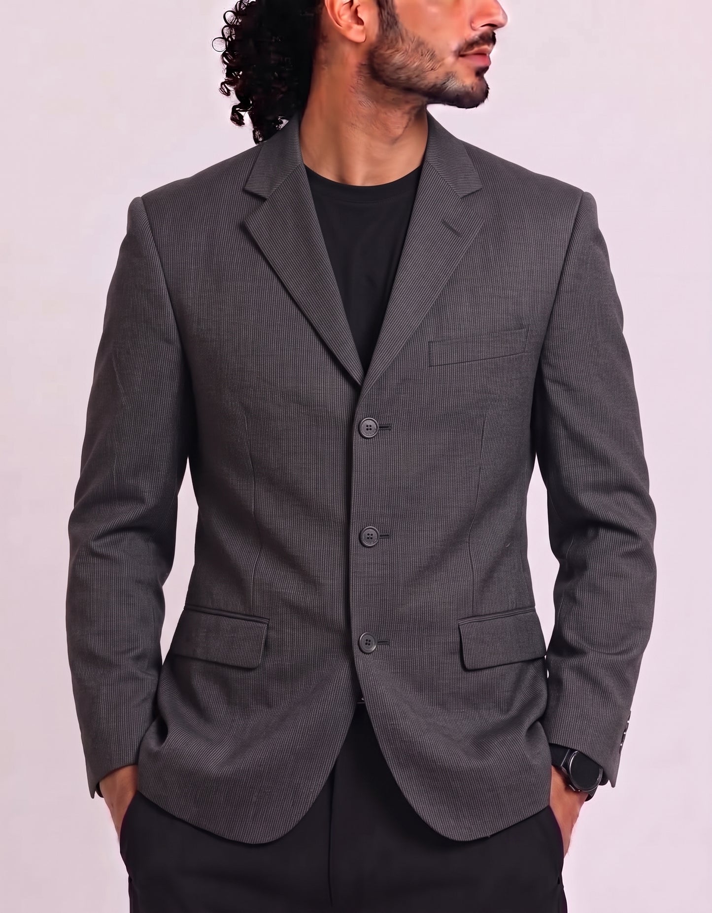 Ok Egara Men Cotton Black Coat M